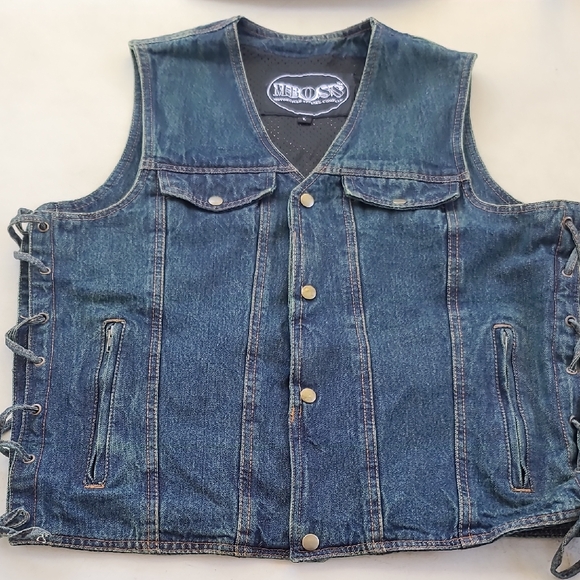 motorcycle apparel company Other - Boss Dark Blue Denim Vest with Side Lacing